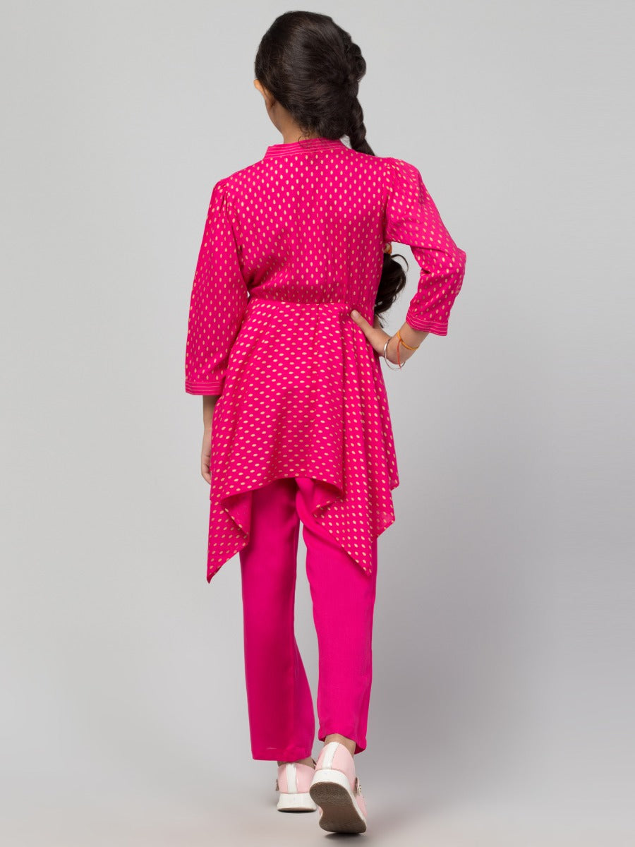 Two Pieces Set- Dhoti Shalwar And Long Top