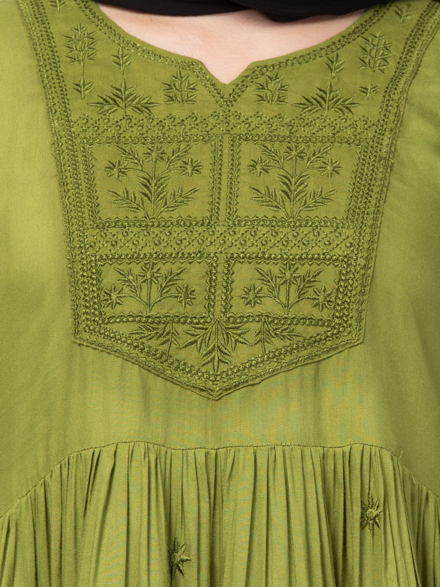 Two Pcs Sharara-Kurta Set With Chikankari Work In Rayon Fabric