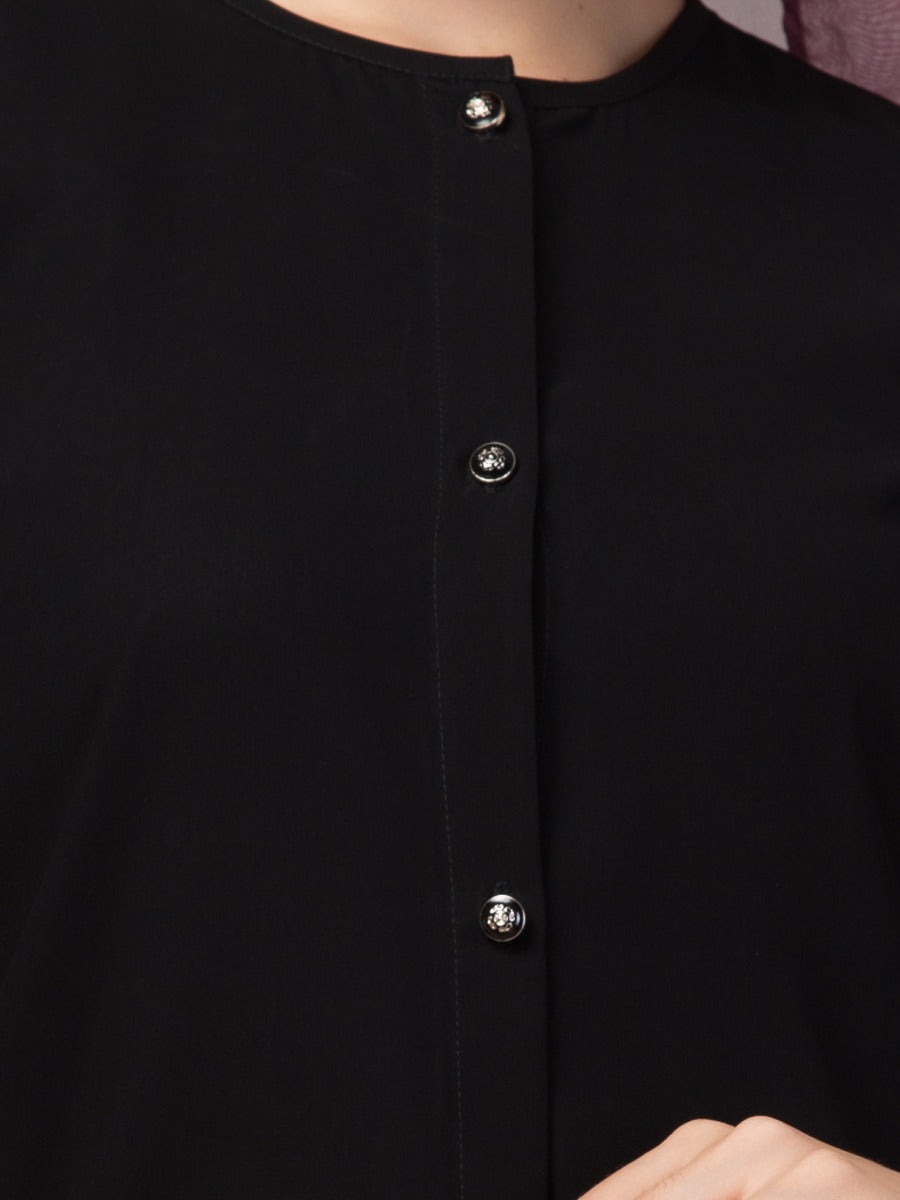 Modest Co-ord Set: Front Open Long Top with Slim Sleeves, Side Slits, and Flared Skirt, Ideal for Students and Working Women