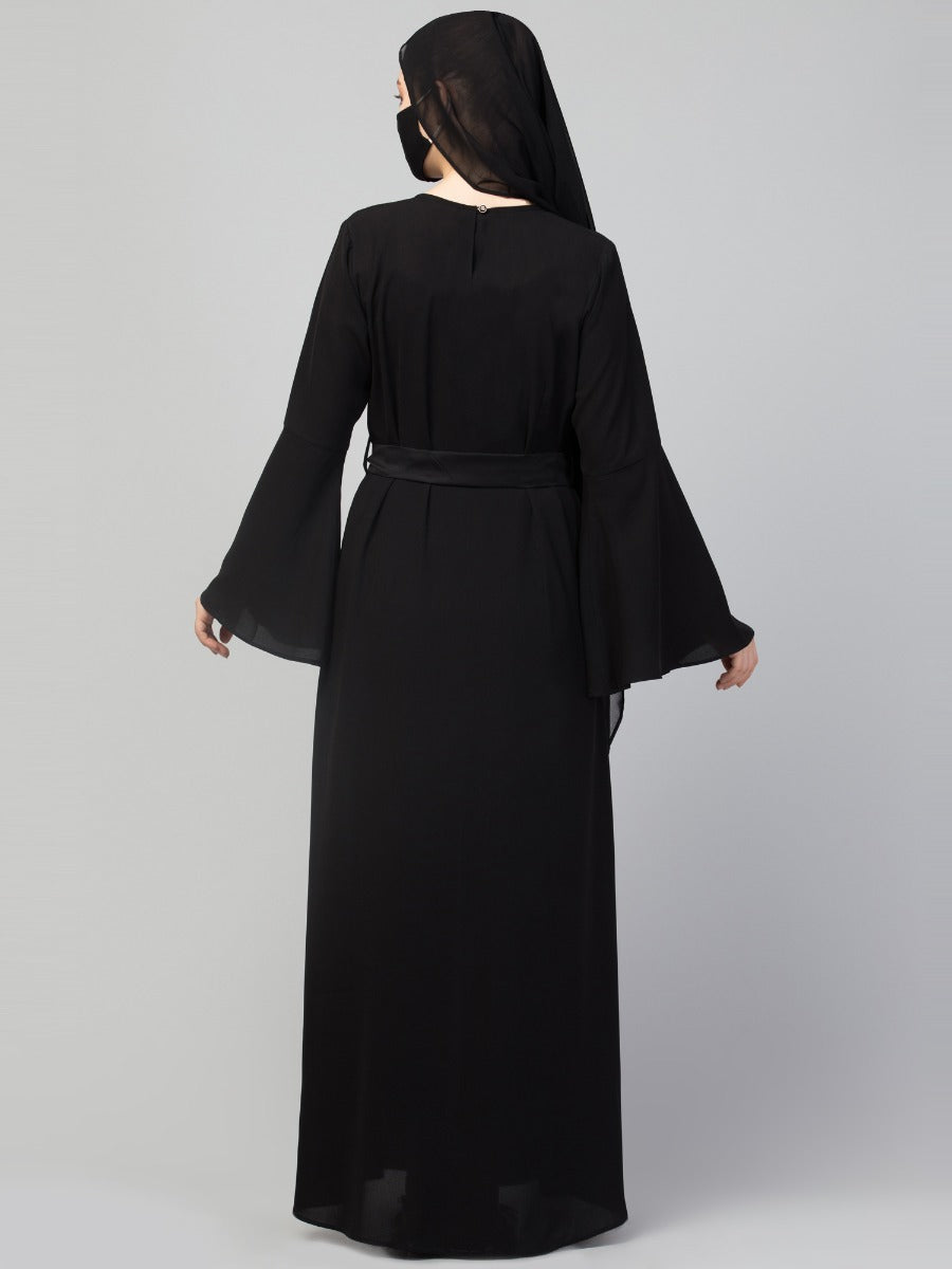 Designer Abaya With Pleats & Belt