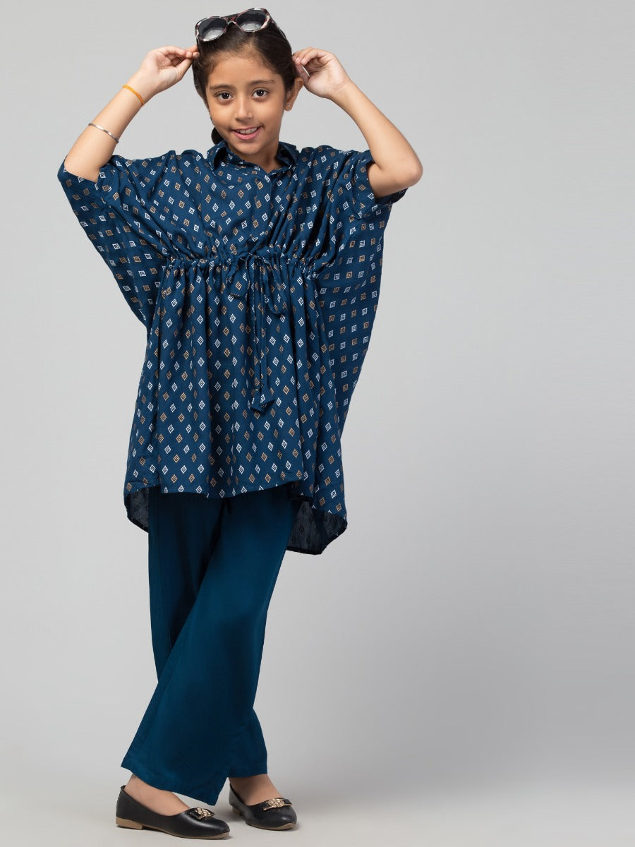 Co-Ord Set- Printed Kaftan Top With Pant