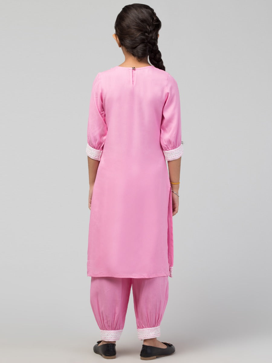 Two Pieces Set- Chikan Embroidered