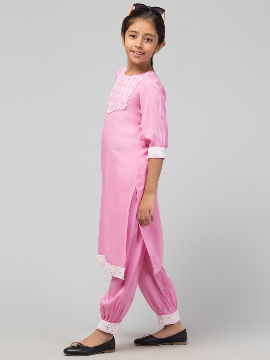 Two Pieces Set- Chikan Embroidered