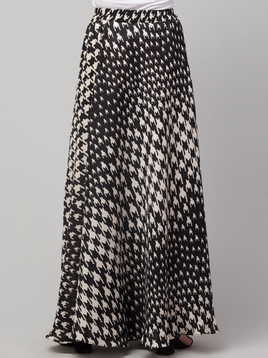 Printed Skirt In Satin Chiffon Fabric.
