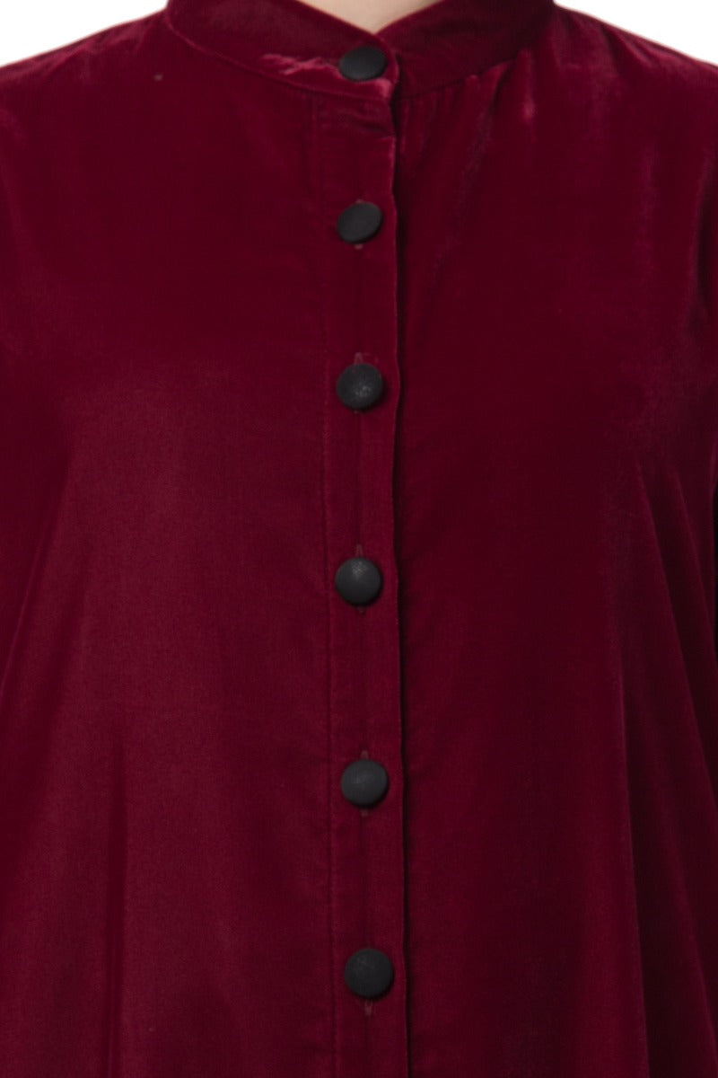 Mushkiya- Front Open-Velvet Abaya Dress