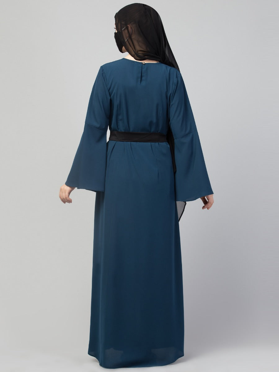 Designer Abaya With Pleats & Belt