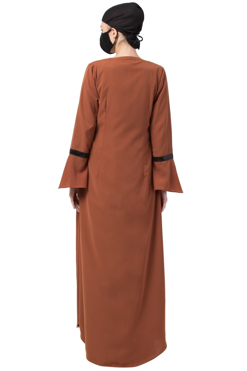 Mushkiya-Two Piece Combo Of Abaya And A Cardigan.