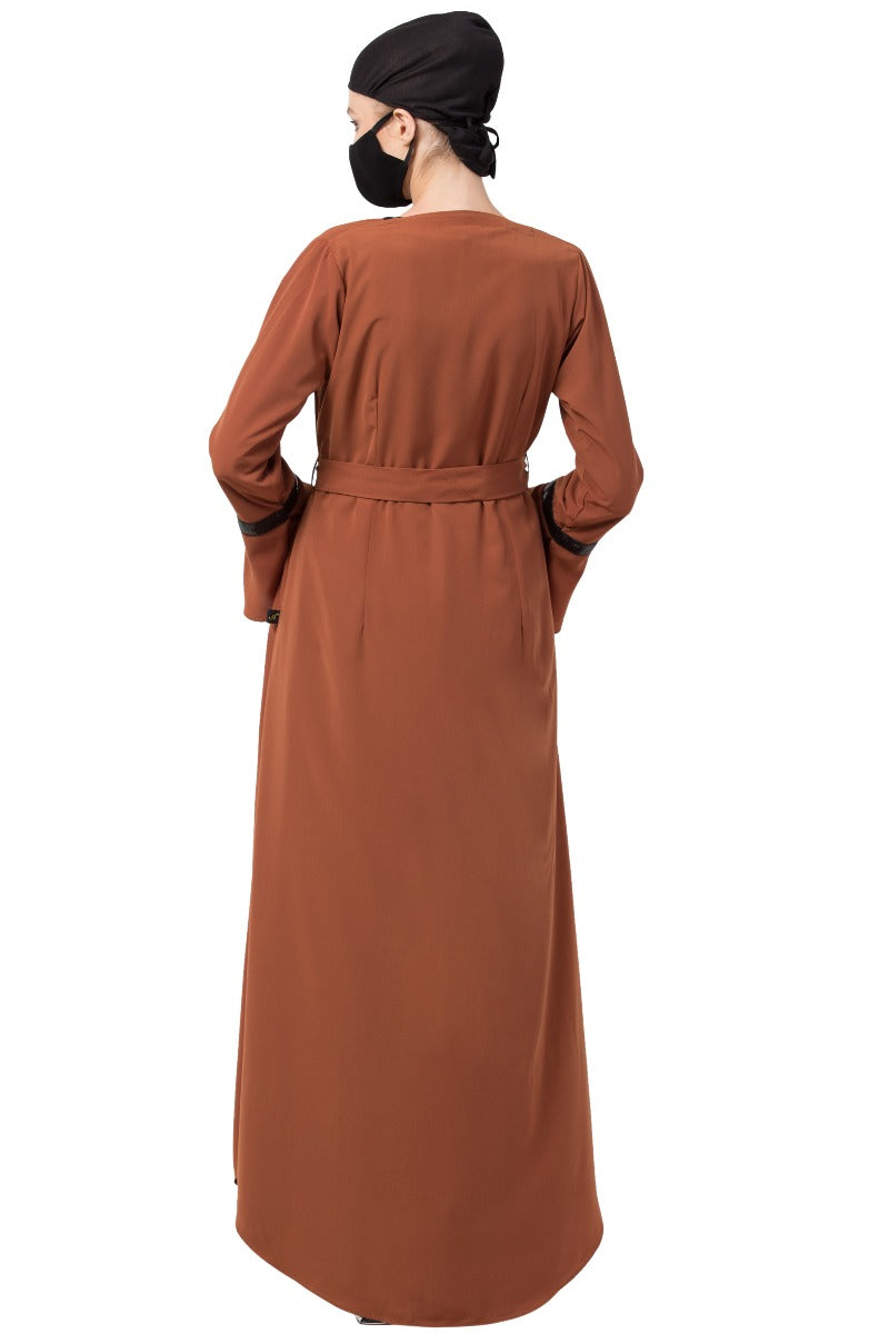 Mushkiya-Two Piece Combo Of Abaya And A Cardigan.