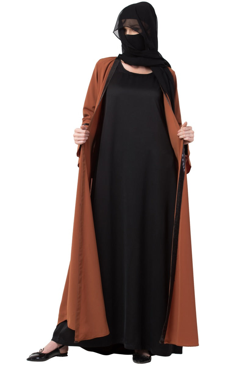 Mushkiya-Two Piece Combo Of Abaya And A Cardigan.