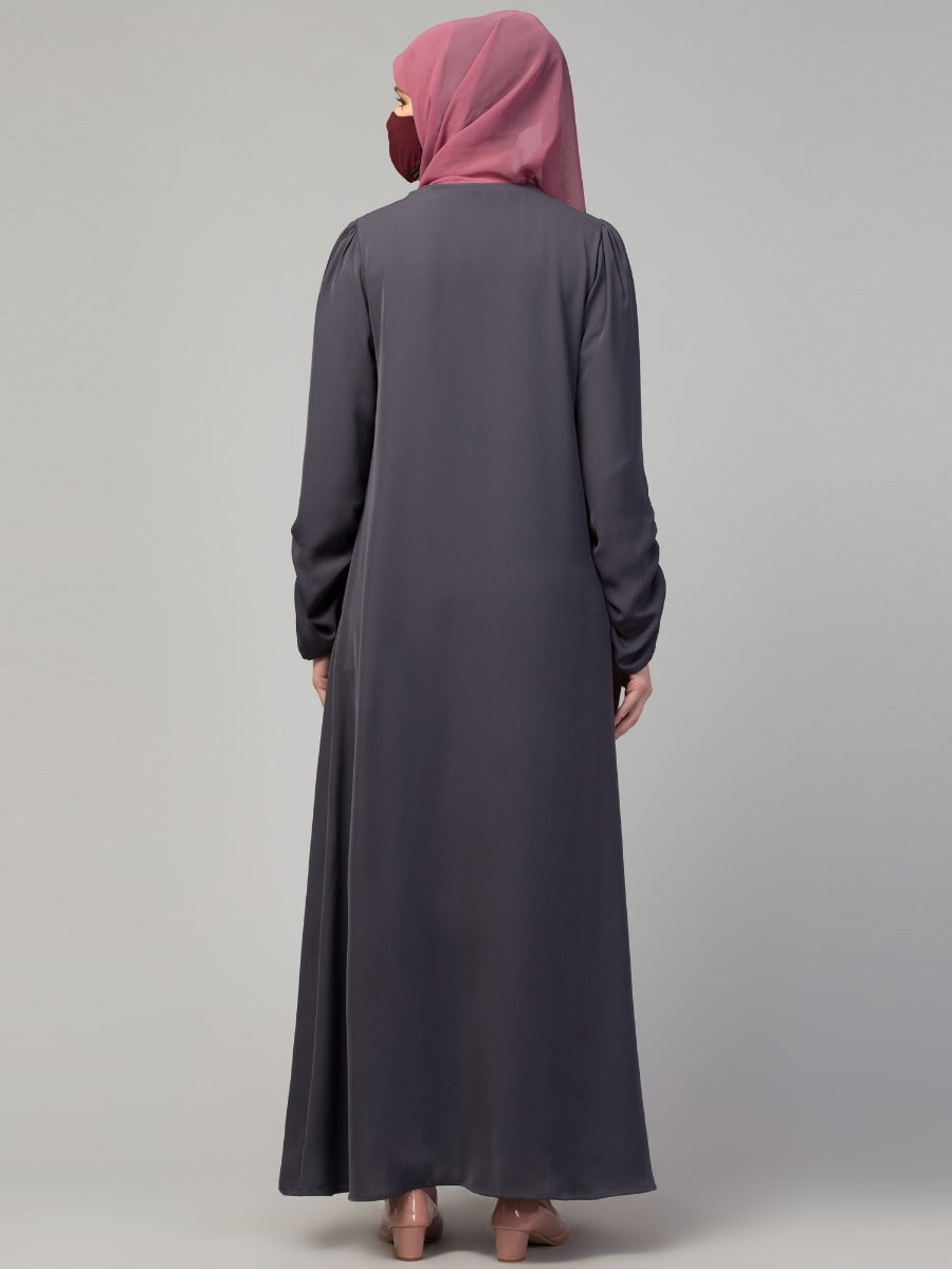 Simple Yet Stylish Abaya In Premium Nida Satin Fabric With Fabric Buttons
