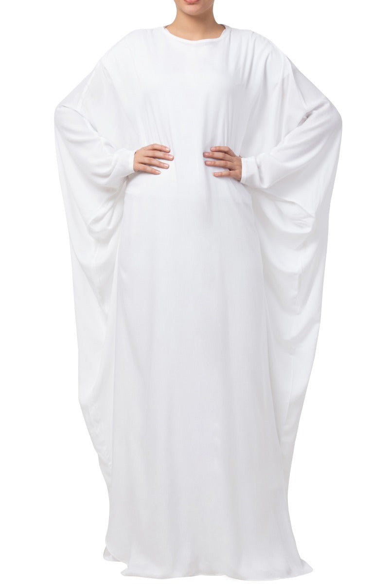 Simple White Kaftan In Firdaus Fabric