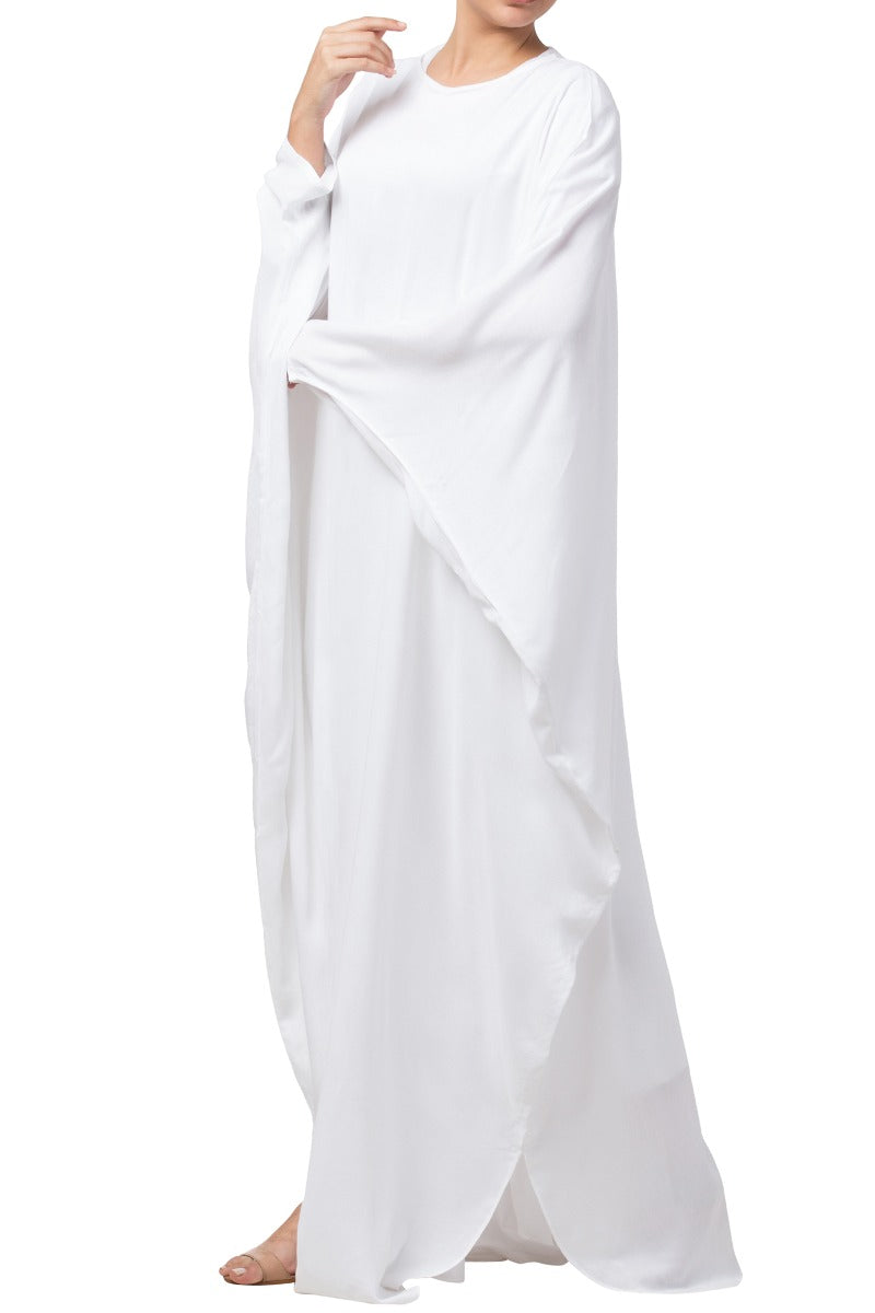 Simple White Kaftan In Firdaus Fabric