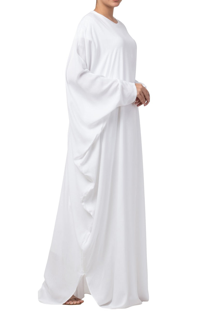 Simple White Kaftan In Firdaus Fabric