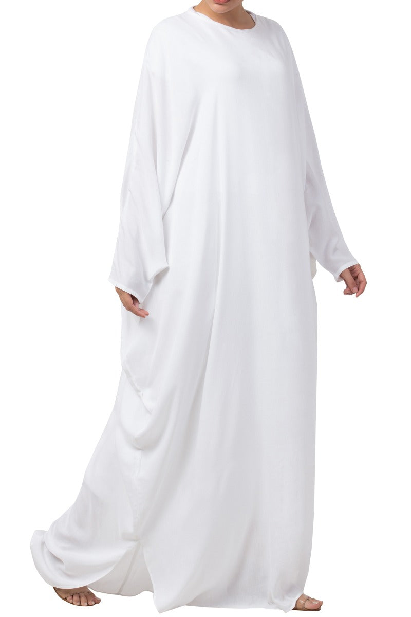 Simple White Kaftan In Firdaus Fabric