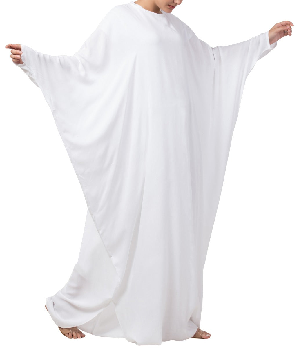 Simple White Kaftan In Firdaus Fabric