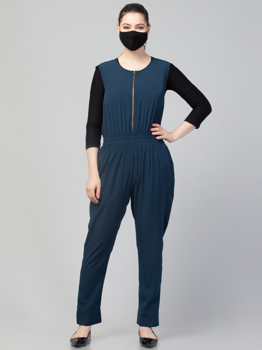 Sleeveless Jumpsuit With Coat Abaya & Stole Hijab