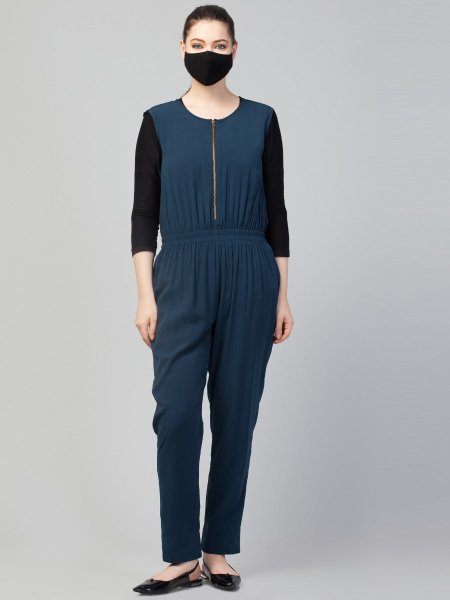 Sleeveless Jumpsuit With Coat Abaya & Stole Hijab