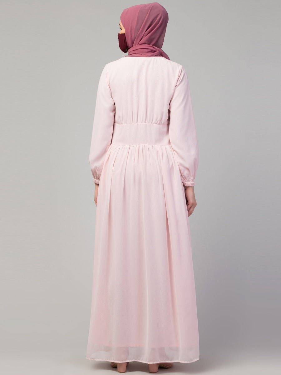Beautiful Modest Dress In Georgette Fabric With Complete Lining.
