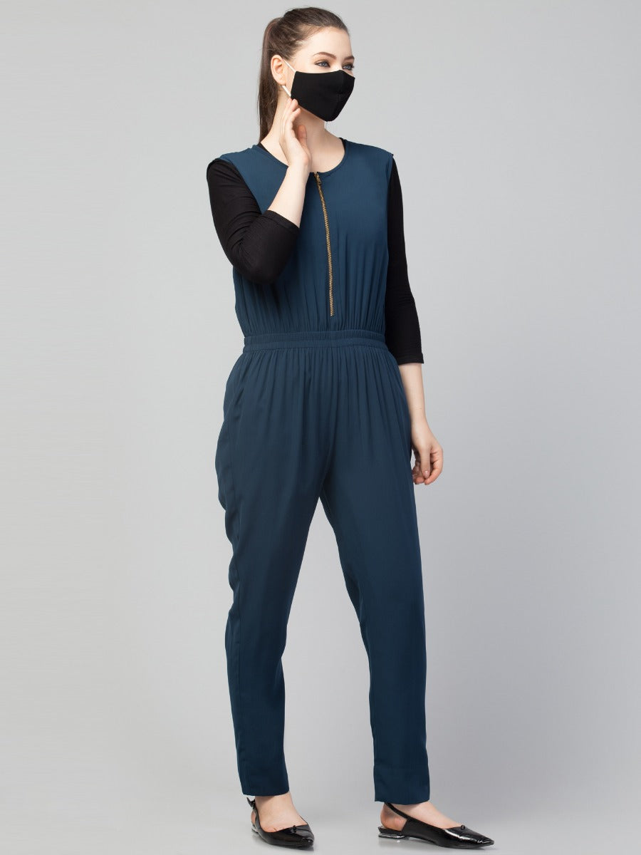 Sleeveless Jumpsuit With Coat Abaya & Stole Hijab