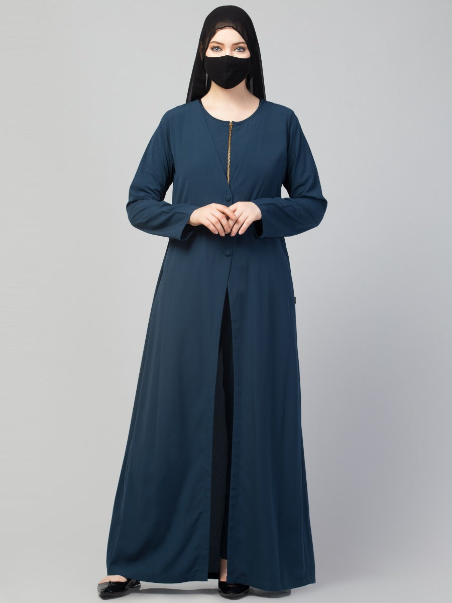 Sleeveless Jumpsuit With Coat Abaya & Stole Hijab