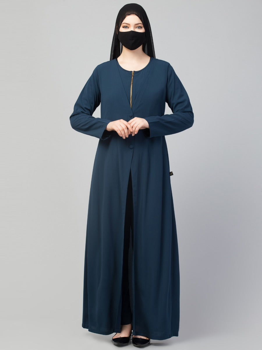 Sleeveless Jumpsuit With Coat Abaya & Stole Hijab