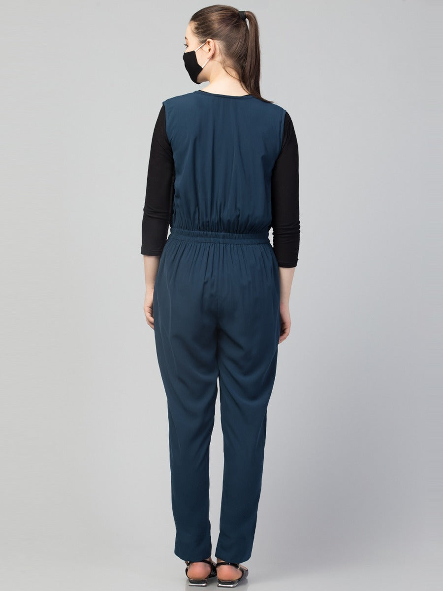 Sleeveless Jumpsuit With Coat Abaya & Stole Hijab