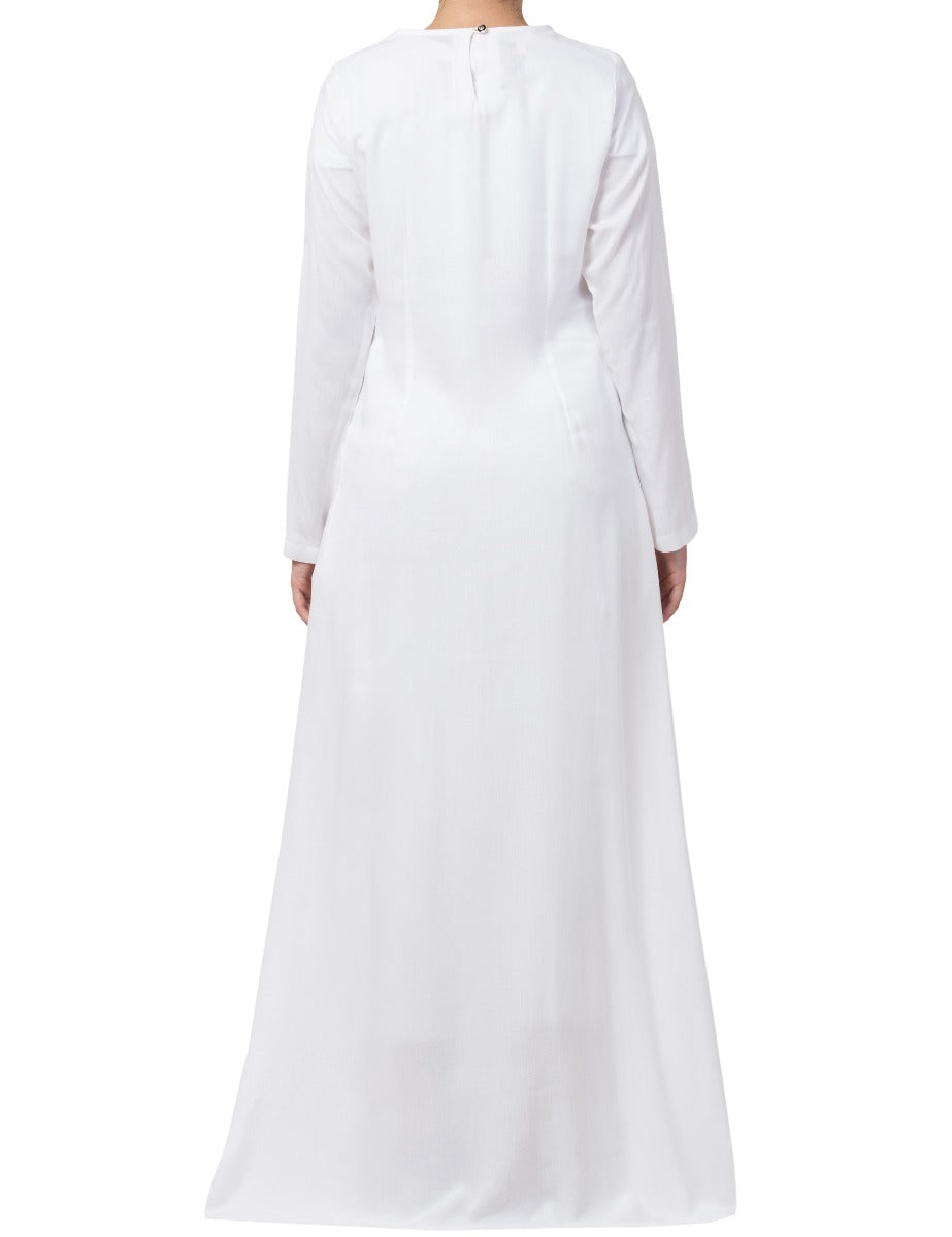 A Line Abaya Made In Rayon Cotton Fabric With Side Pockets