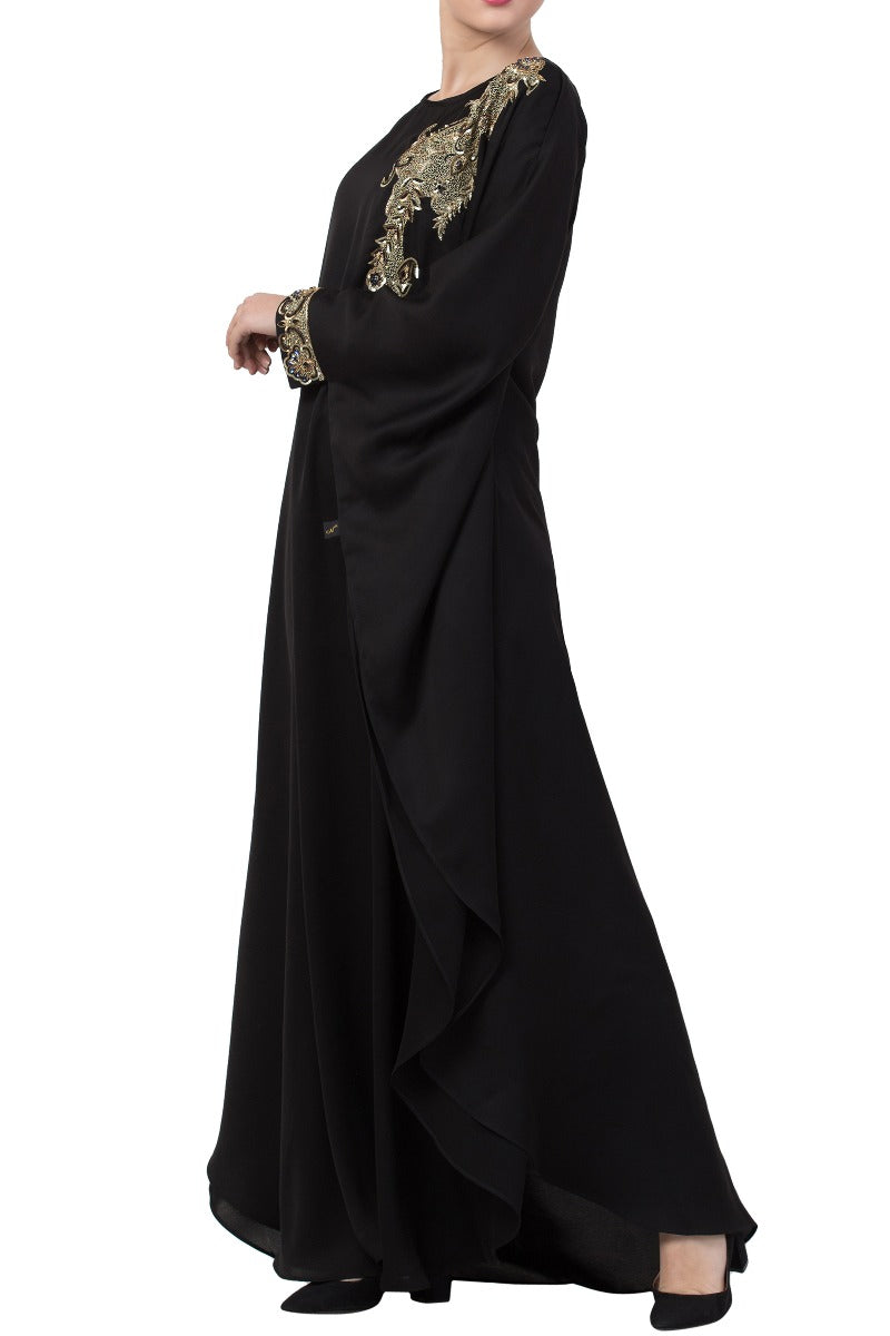 Luxurious Kaftan Abaya With Wire and Stone Work.