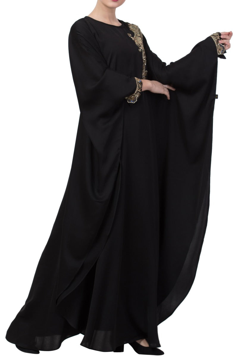 Luxurious Kaftan Abaya With Wire and Stone Work.