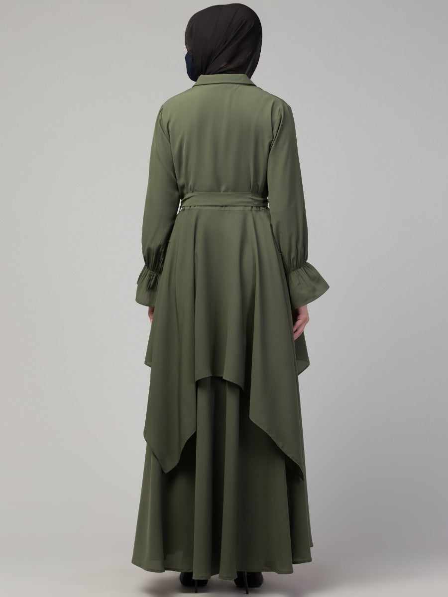 Two Pcs Abaya Set- A Tunic and a Skirt