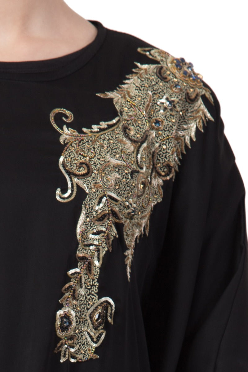 Luxurious Kaftan Abaya With Wire and Stone Work.