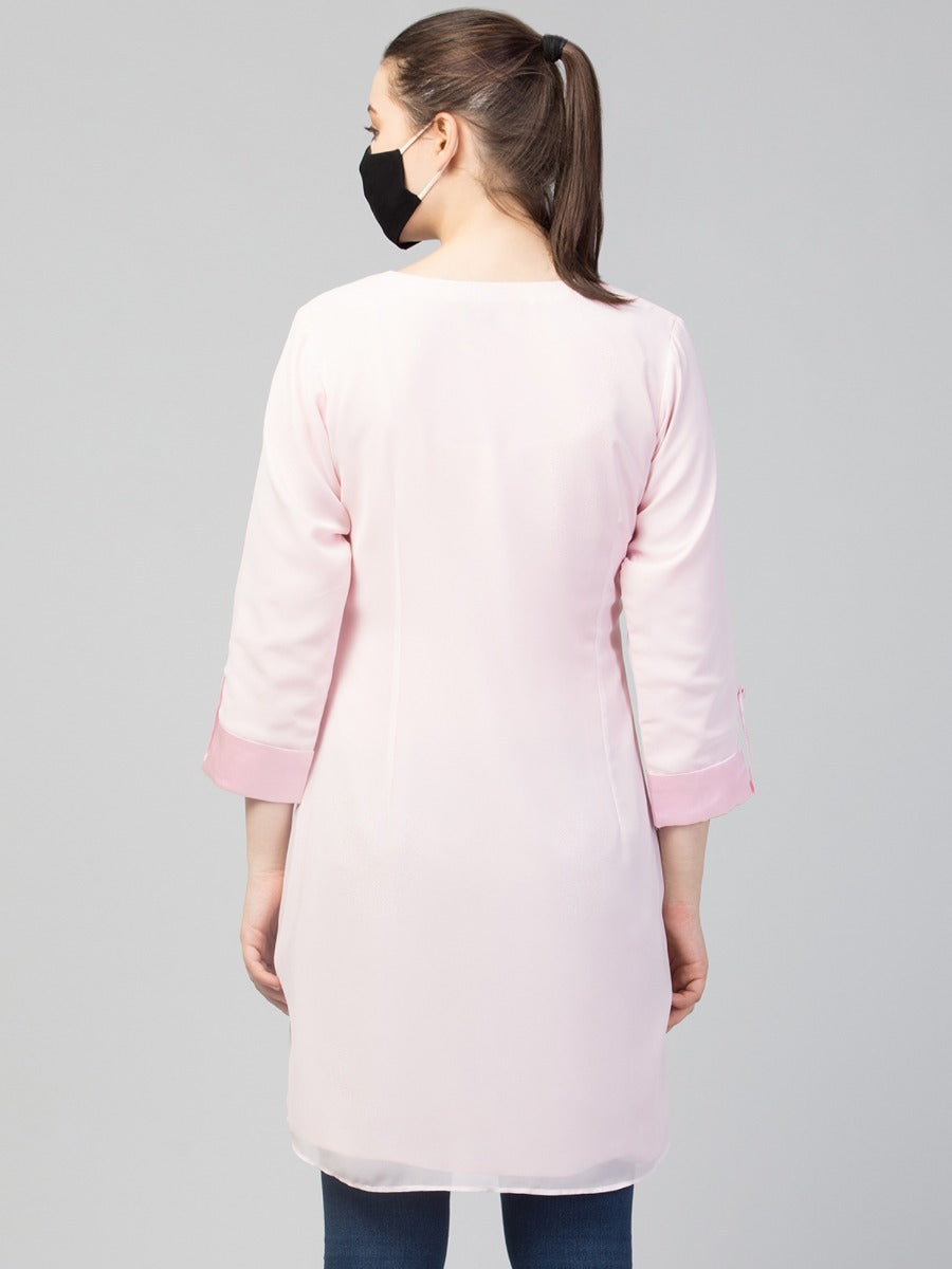 Georgette-Shot Tunic With Lining