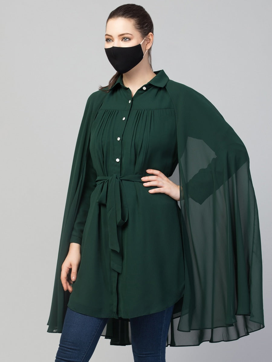Premium Georgette Tunic With Attached Cape