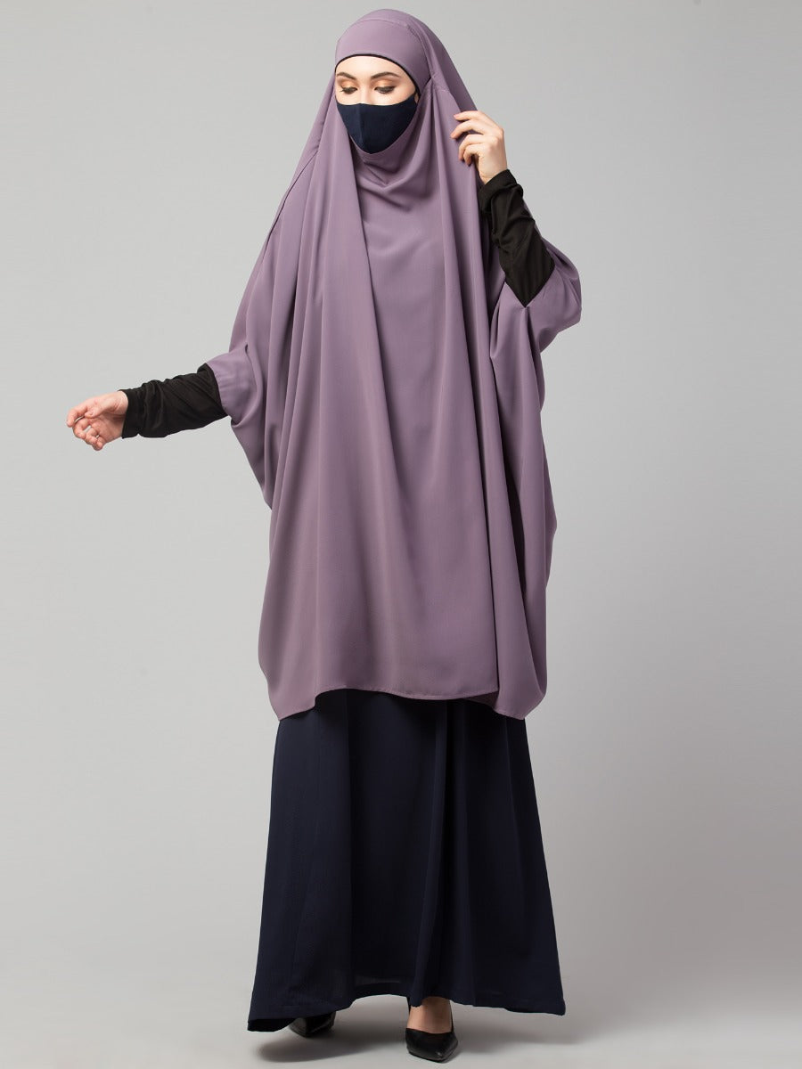 Two Pieces Jilbab Set With Adjustable Mouth Piece.