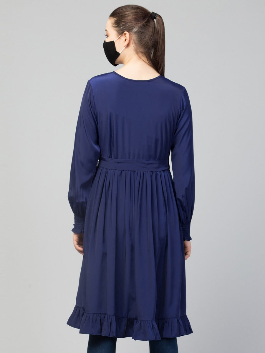 Designer- Long Tunic With Frills & Belt