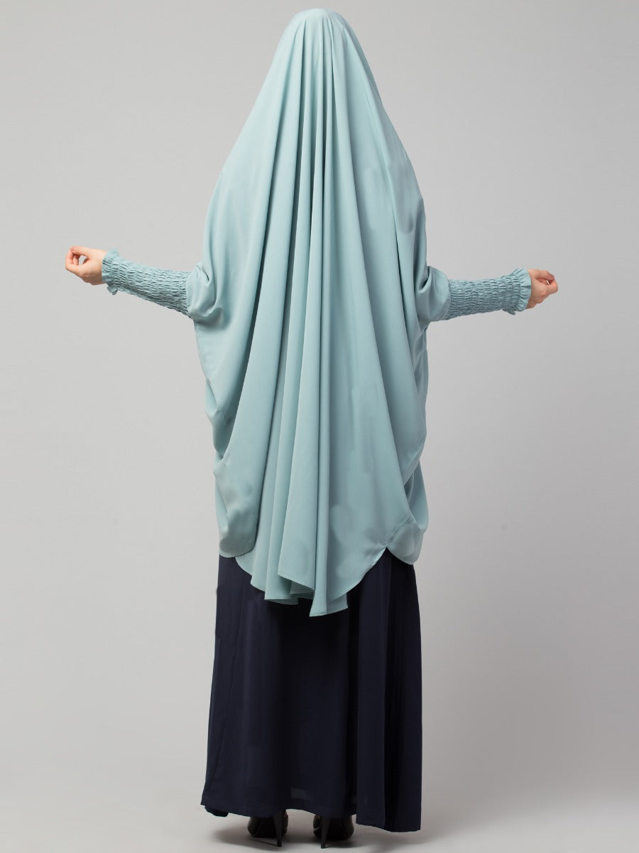 Two Pieces Jilbab Set With Adjustable Mouth Piece.