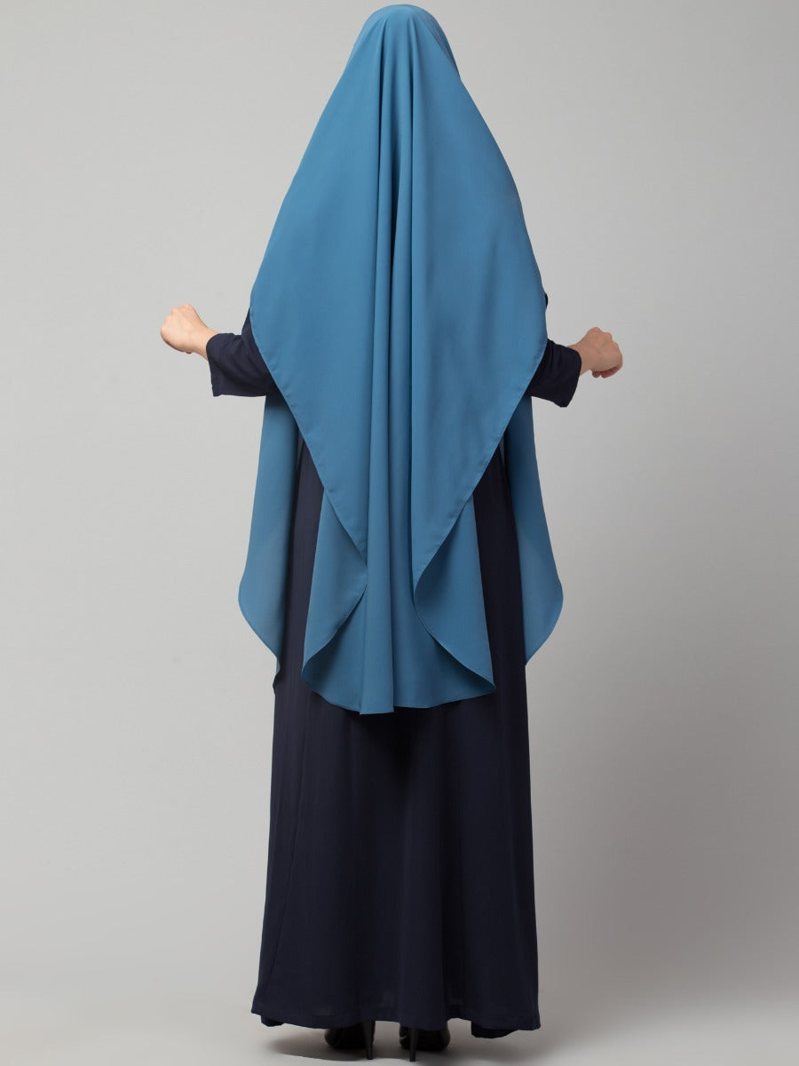 Two Pieces Jilbab Set With Adjustable Mouth Piece.