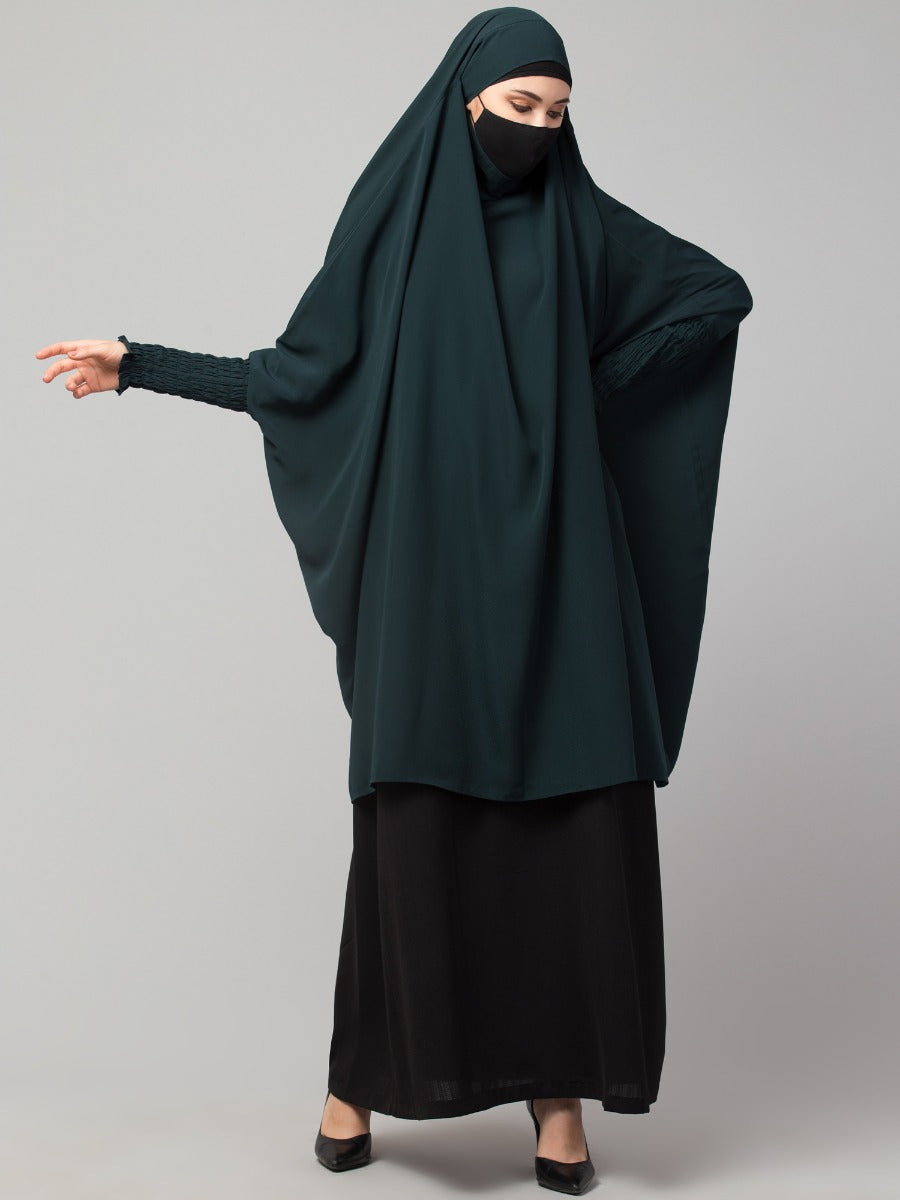 Two Pieces Jilbab Set With Adjustable Mouth Piece.