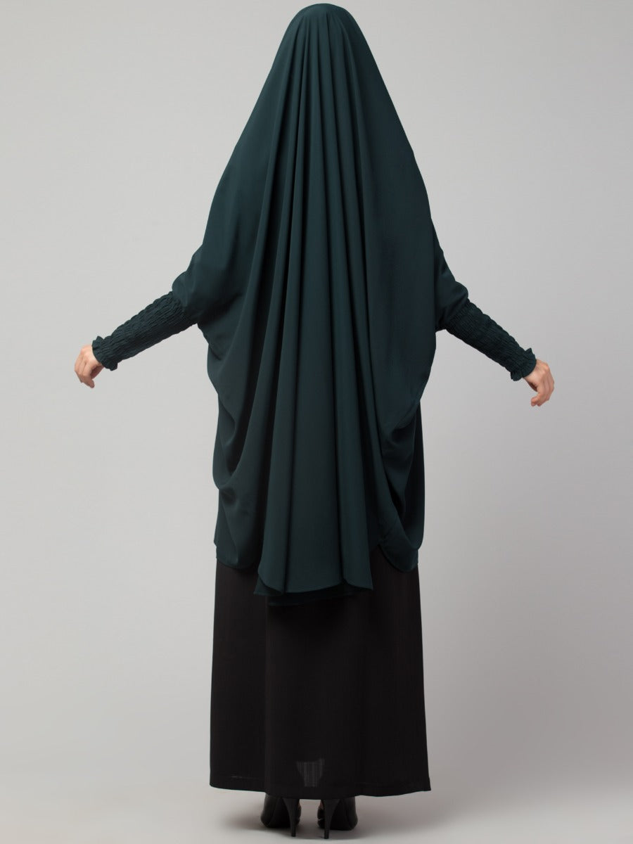 Two Pieces Jilbab Set With Adjustable Mouth Piece.