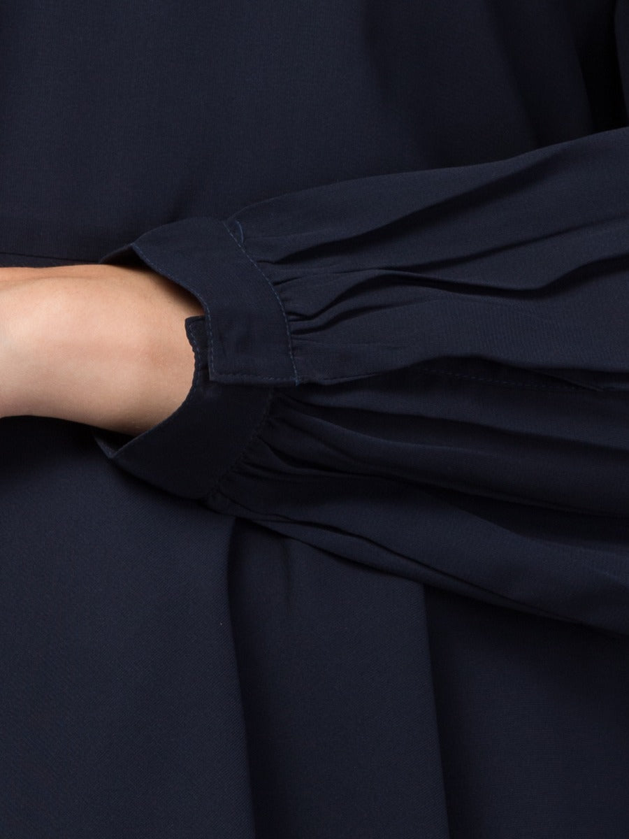 Modest Co-ord Set: Loose-Fit Long Top with Elasticated Sleeves and Flared Skirt, Ideal for Students and Working Women