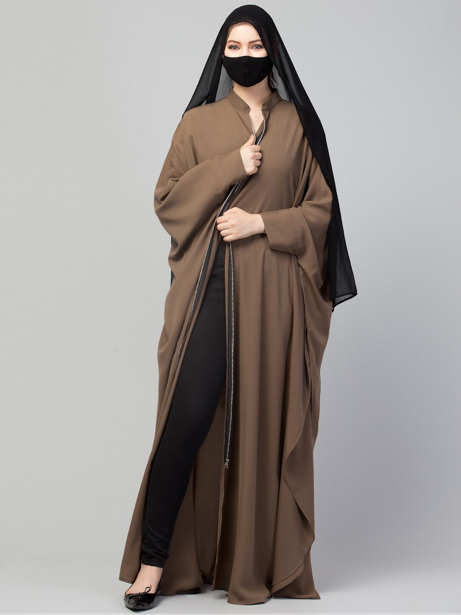 Free Size- Front Open Kaftan With Metal Zipper
