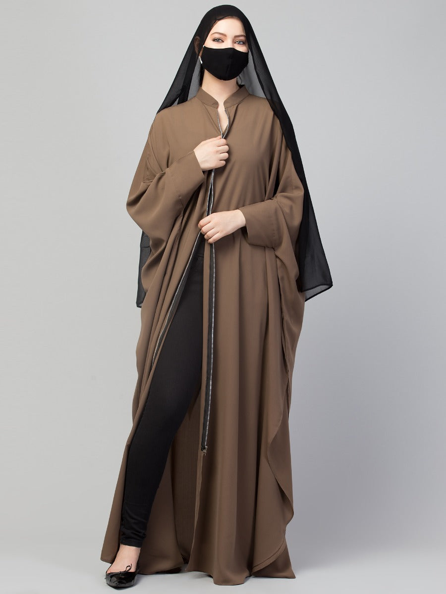 Free Size- Front Open Kaftan With Metal Zipper