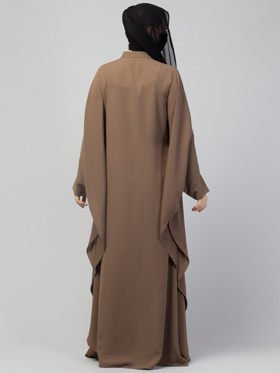 Free Size- Front Open Kaftan With Metal Zipper