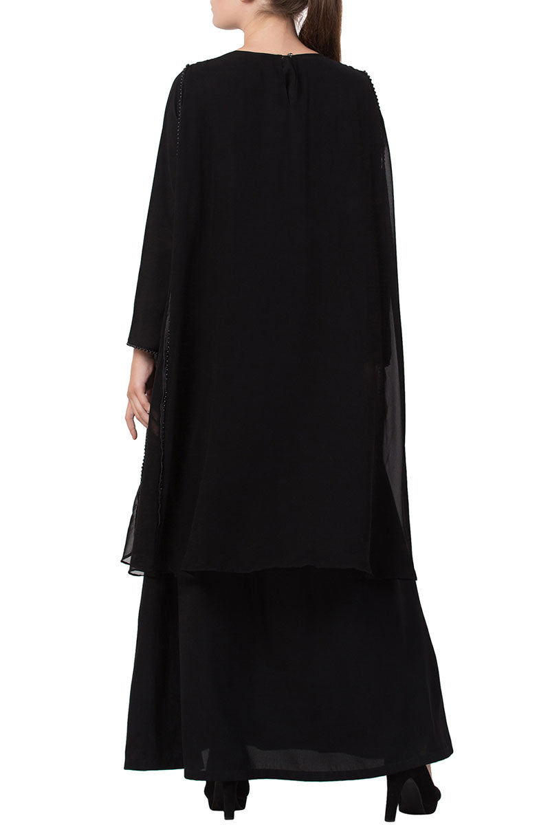 Mushkiya-Dual Layer Designer Dress With Free Matching Stole-Not An Abaya