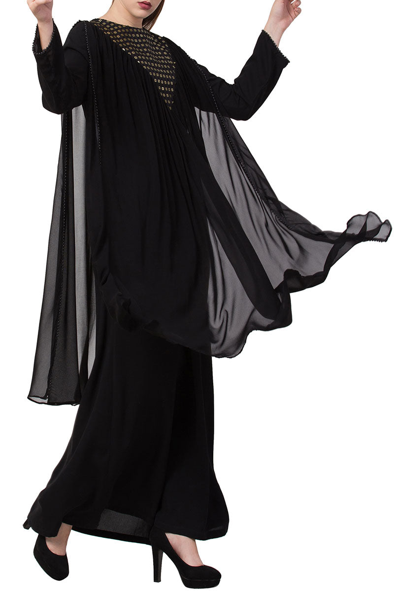 Mushkiya-Dual Layer Designer Dress With Free Matching Stole-Not An Abaya