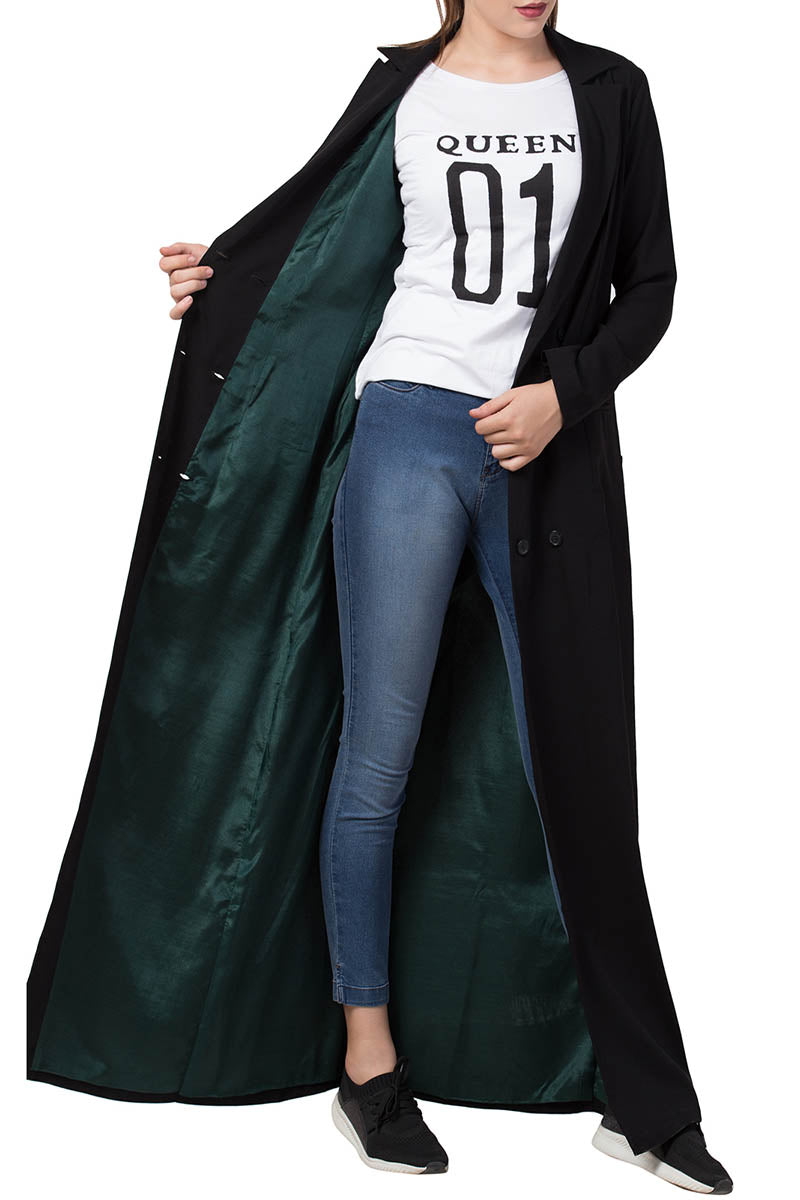 Long Abaya Coat In Firdaus Fabric With Lining
