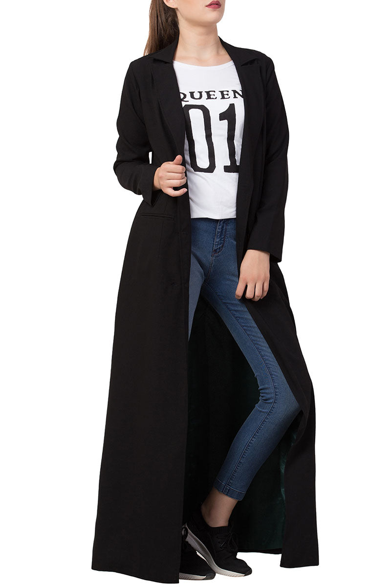 Long Abaya Coat In Firdaus Fabric With Lining