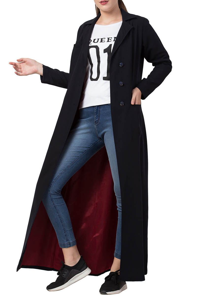 Long Abaya Coat In Firdaus Fabric With Lining