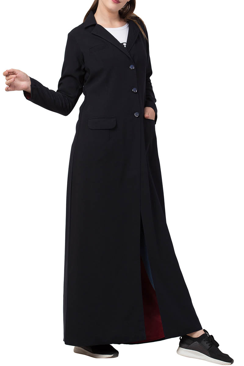 Long Abaya Coat In Firdaus Fabric With Lining
