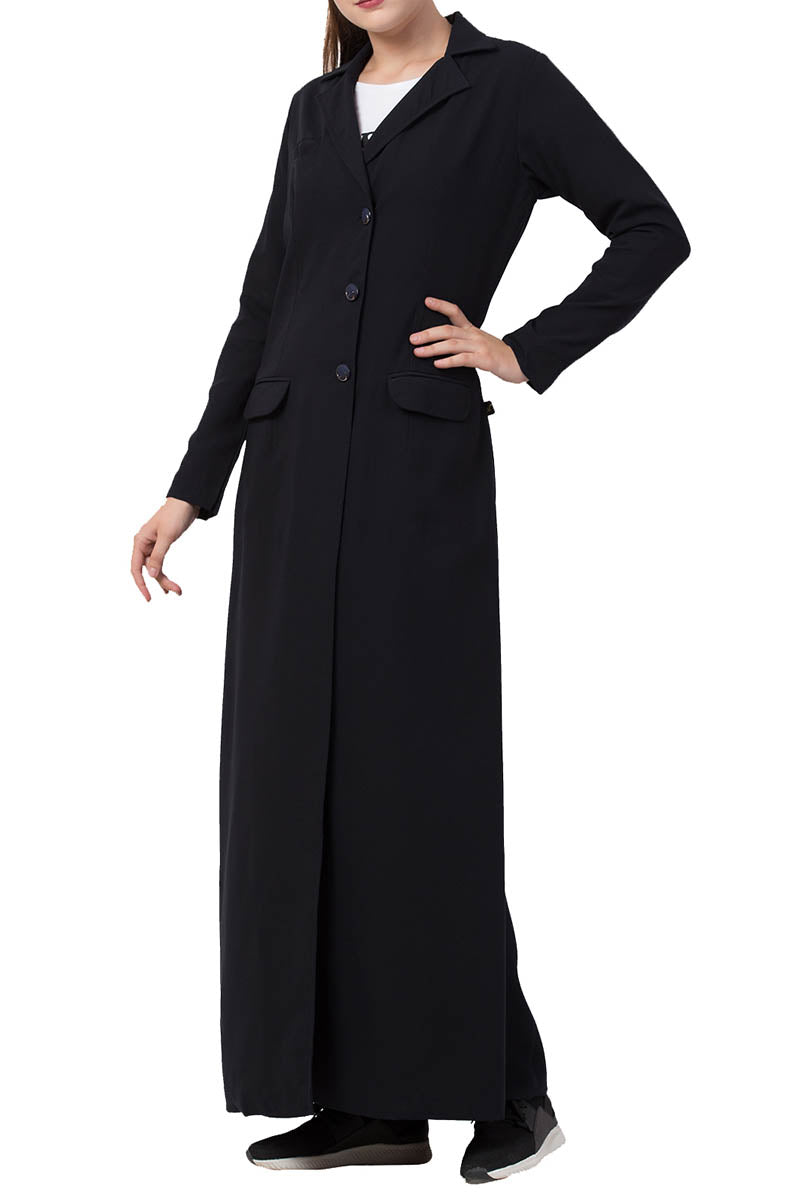 Long Abaya Coat In Firdaus Fabric With Lining